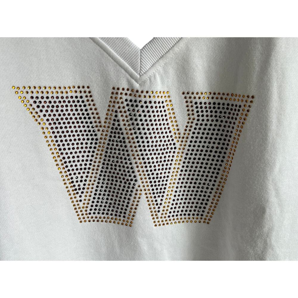 NFL Washington Commanders Womens Rhinestone Sweatshirt white Size Medium - Picture 7 of 13